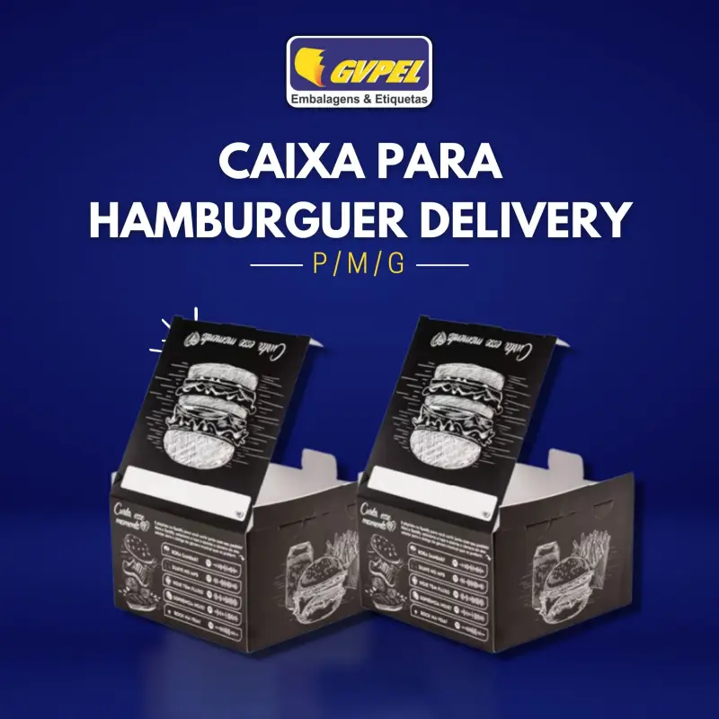 Imagem ilustrativa de Caixa para hamburguer delivery